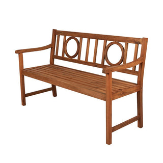 Gia Circle-Back 600-Lbs Support Acacia Wood Outdoor Garden Patio Bench