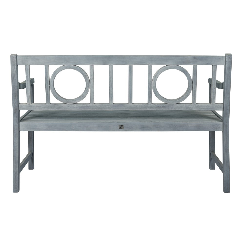 Gia Circle-Back 600-Lbs Support Acacia Wood Outdoor Garden Patio Bench