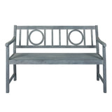 Gia Circle-Back 600-Lbs Support Acacia Wood Outdoor Garden Patio Bench