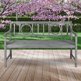 Gia Circle-Back 600-Lbs Support Acacia Wood Outdoor Garden Patio Bench