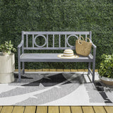 Gia Circle-Back 600-Lbs Support Acacia Wood Outdoor Garden Patio Bench