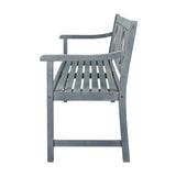Gia Circle-Back 600-Lbs Support Acacia Wood Outdoor Garden Patio Bench