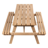 Giantex 59" Modern Classic Outdoor Wood Picnic Table Benches with Umbrella Hole