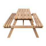 Giantex 59" Modern Classic Outdoor Wood Picnic Table Benches with Umbrella Hole