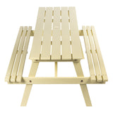 Giantex 59" Modern Classic Outdoor Wood Picnic Table Benches with Umbrella Hole
