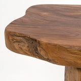 Arvyn 35.4" Handcrafted Rustic Minimalist Live Edge Solid Teak Wood Entryway Bench