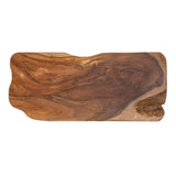 Arvyn 35.4" Handcrafted Rustic Minimalist Live Edge Solid Teak Wood Entryway Bench