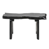 Arvyn 35.4" Handcrafted Rustic Minimalist Live Edge Solid Teak Wood Entryway Bench