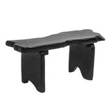 Arvyn 35.4" Handcrafted Rustic Minimalist Live Edge Solid Teak Wood Entryway Bench
