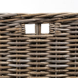 Yael Coastal Hand-Woven "STORAGE" Rattan Basket with Wheels and Handles