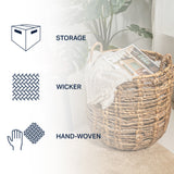 Laurel Bohemian Handwoven Abaca Hamper Basket with Handles
