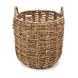 Laurel Bohemian Handwoven Abaca Hamper Basket with Handles