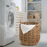 Laurel Bohemian Handwoven Abaca Hamper Basket with Handles