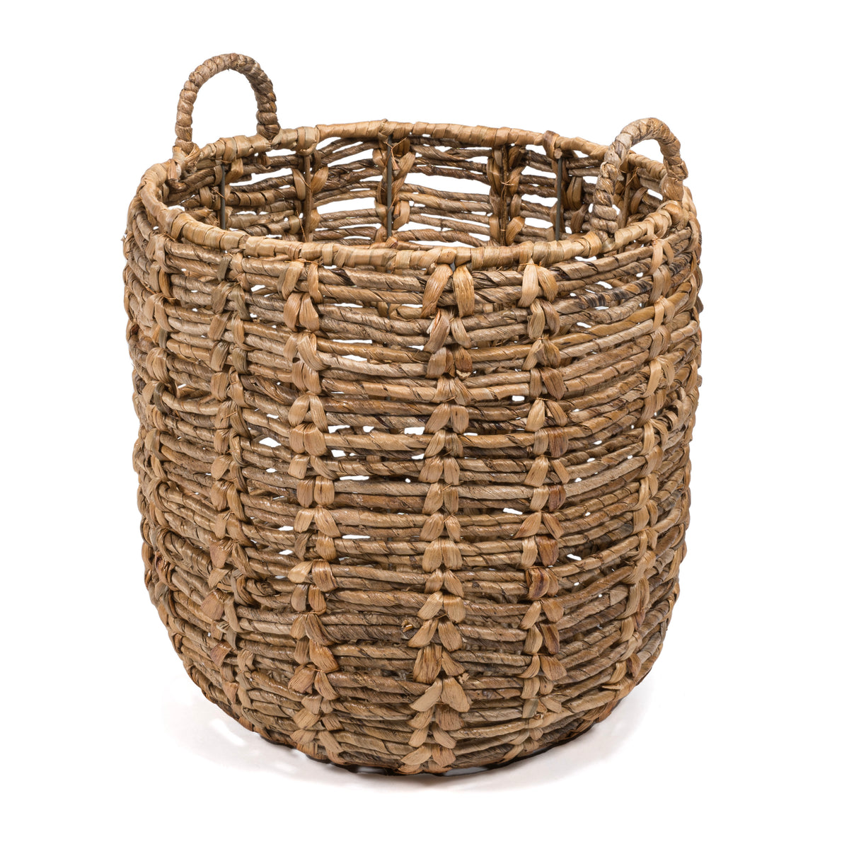 Laurel Bohemian Handwoven Abaca Hamper Basket with Handles
