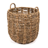 Laurel Bohemian Handwoven Abaca Hamper Basket with Handles