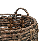 Laurel Bohemian Handwoven Abaca Hamper Basket with Handles