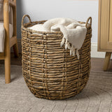 Laurel Bohemian Handwoven Abaca Hamper Basket with Handles