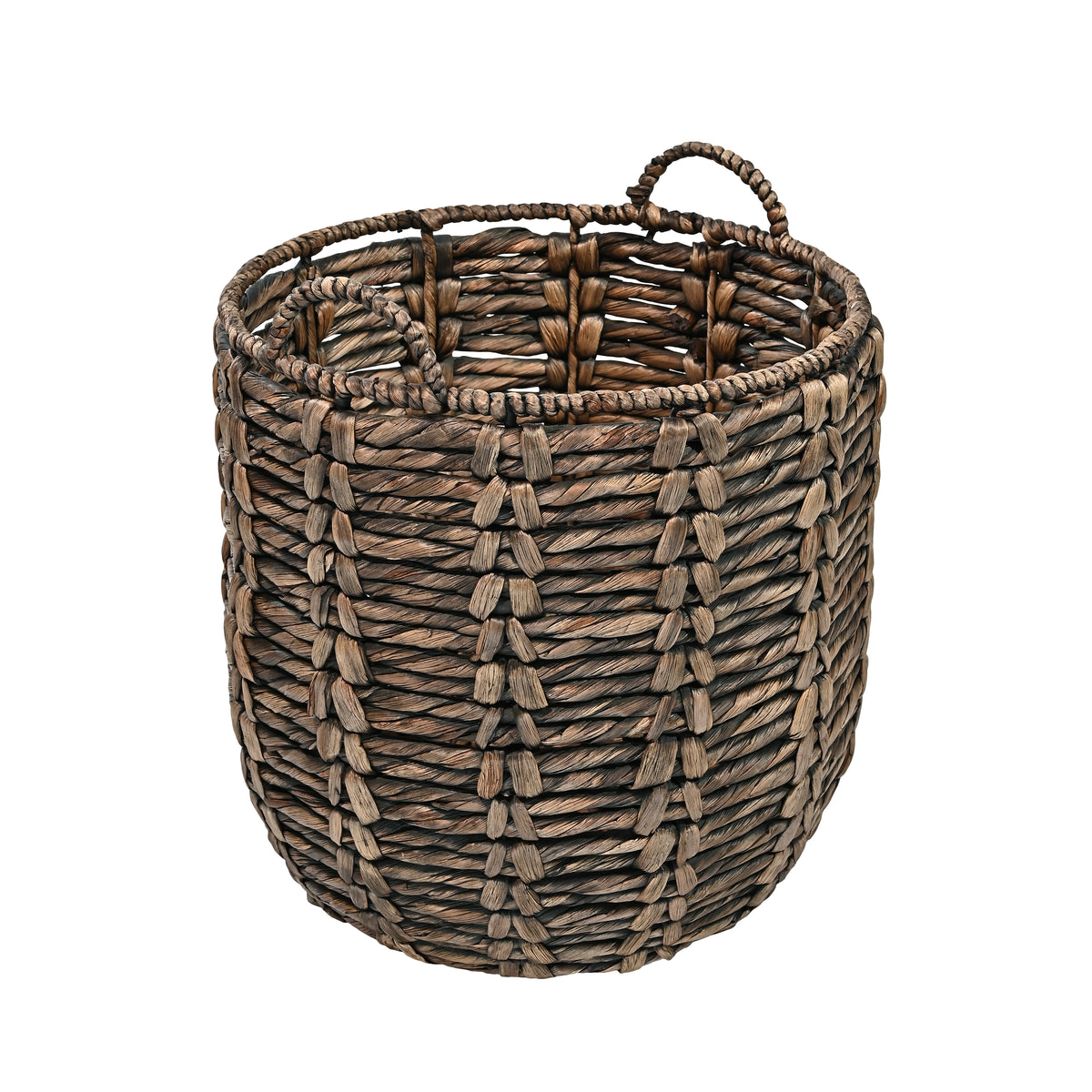 Laurel Bohemian Handwoven Abaca Hamper Basket with Handles