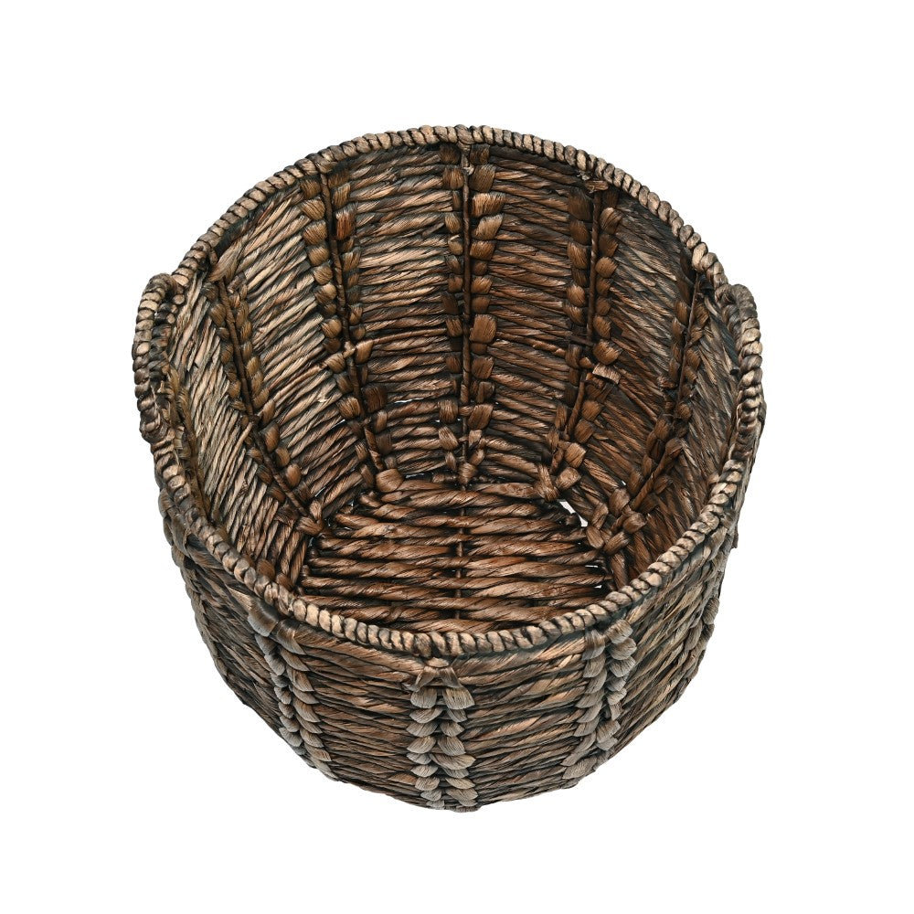 Laurel Bohemian Handwoven Abaca Hamper Basket with Handles