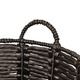Laurel Bohemian Handwoven Abaca Hamper Basket with Handles