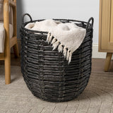 Laurel Bohemian Handwoven Abaca Hamper Basket with Handles