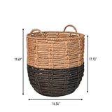 Laurel Bohemian Handwoven Abaca Hamper Basket with Handles