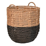 Laurel Bohemian Handwoven Abaca Hamper Basket with Handles