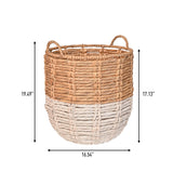 Laurel Bohemian Handwoven Abaca Hamper Basket with Handles