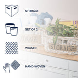 Reed Southwestern Hand-Woven Rattan Nesting Baskets with Handles