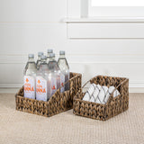 Havanah Southwestern Hand-Woven Hyacinth Slanted Nesting Baskets with Handles