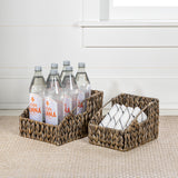 Havanah Southwestern Hand-Woven Hyacinth Slanted Nesting Baskets with Handles