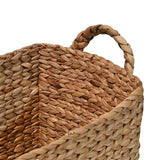 Granite Farmhouse Classic Handwoven Hyacinth Rectangle Storage Floor Baskets with Handles