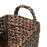 Granite Farmhouse Classic Handwoven Hyacinth Rectangle Storage Floor Baskets with Handles