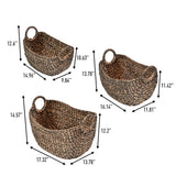 Dune Farmhouse Classic Handwoven Hyacinth Storage Boat Baskets with Handles