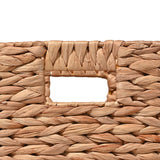 Fern Classic Farmhouse Handwoven Hyacinth Collapsible Storage Cube Baskets with Handles