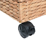 Snow 18.11" Classic Farmhouse Handwoven Hyacinth Rolling Filing Basket with Lid and 360 Degree Lockable Wheels