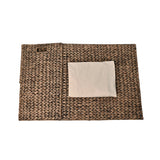 Deer 24" Classic Farmhouse Handwoven Hyacinth 2-Section Collapsible Laundry Hamper with Washable Liner