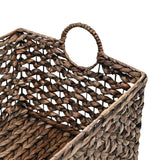 Quinn Bohemian Cottage Woven Hyacinth Rectangular Storage Baskets with Handles
