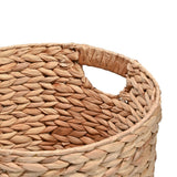 Ash Bohemian Cottage Handwoven Hyacinth Cylinder Nesting Baskets with Handles