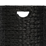 Ash Bohemian Cottage Handwoven Hyacinth Cylinder Nesting Baskets with Handles