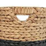 Ash Bohemian Cottage Handwoven Hyacinth Cylinder Nesting Baskets with Handles