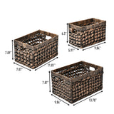 Sterling Bohemian Cottage Handwoven Hyacinth Rectangular Nesting Baskets with Handles