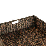 Holden 30" Classic Costal Hand-Woven Hyacinth Wicker Under Bed Storage Basket with Lid