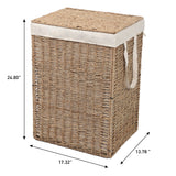 Sylven Coastal Bohemian Handwoven Seagrass Laundry Hamper 85L (22.5 Gallon) with Lid and Removable Liner