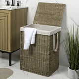 Sylven Coastal Bohemian Handwoven Seagrass Laundry Hamper 85L (22.5 Gallon) with Lid and Removable Liner