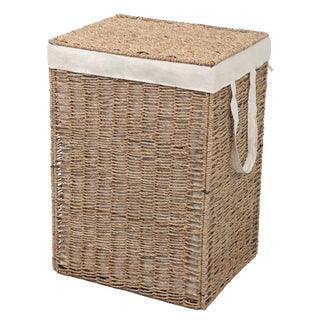 Sylven Coastal Bohemian Handwoven Seagrass Laundry Hamper 85L (22.5 Gallon) with Lid and Removable Liner