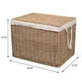 Sylven Coastal Bohemian Handwoven Seagrass Laundry Hamper 85L (22.5 Gallon) with Lid and Removable Liner