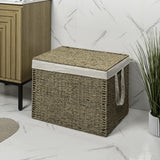 Sylven Coastal Bohemian Handwoven Seagrass Laundry Hamper 85L (22.5 Gallon) with Lid and Removable Liner