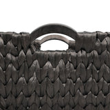 Warmora Bohemian Farmhouse Handwoven Water Hyacinth Nesting Storage Baskets with Wood Handles