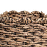 Ignisoul Rustic Cottage Handwoven Water Hyancinth Scalloped Edge Nesting Storage Baskets